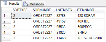 SQL Results - original